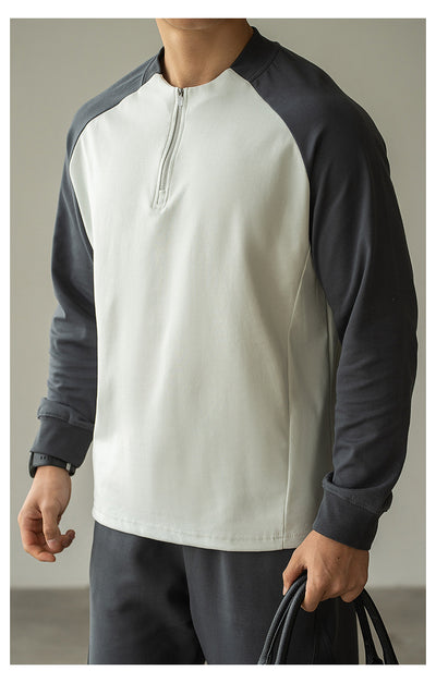 Playera Manga Larga con Cierre y Contraste de Colores para Hombre - Image 8