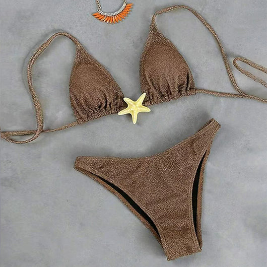 Bikini Estrellas de Mar Negro con Cordones Ajustables - Image 8
