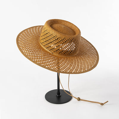 Sombrero de Paja Tejido con Encaje y Ala Ancha para Primavera y Verano - Image 25