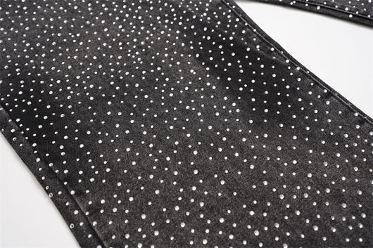 Pantalones Jeans Rectos Anchos con Detalles de Strass - Diseño Casual Moderno - Image 62