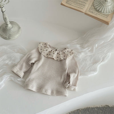 Blusa Infantil de Manga Larga con Cuello Volante y Estampado Floral - Image 42