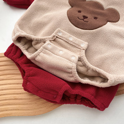Pijama Enterizo Bebé Osito Cartoon Cálido de Felpa con Capucha - Image 38