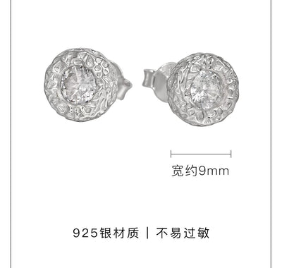 Aretes de Plata Esterlina 925 con Diamante Texturizado para Hombre - Image 12