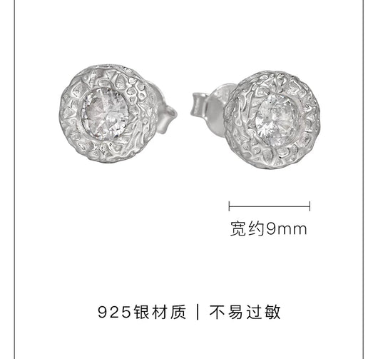 Aretes de Plata Esterlina 925 con Diamante Texturizado para Hombre - Image 12