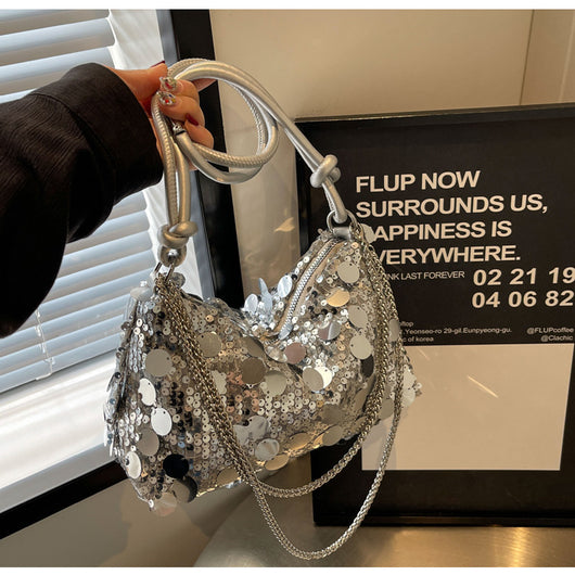 Bolso Bandolera Mujer con Cadena y Lentejuelas Brillantes - Image 17