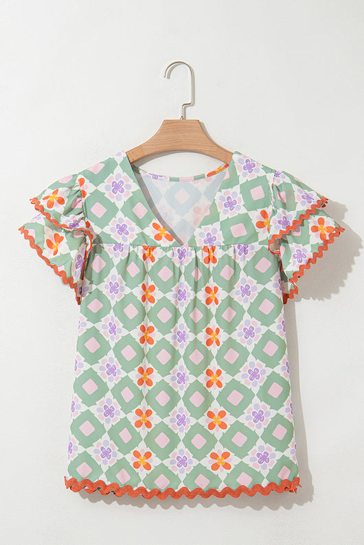 Blusa Chifón Estampado Geométrico Multicolor para Mujer - Image 21