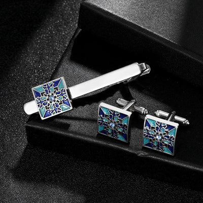 Gemelos Azules con Clip de Corbata - Accesorios Ejecutivos Unisex con Estuche de Regalo - Image 20
