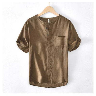 Camisa de Lino Manga Corta para Hombre - Image 20
