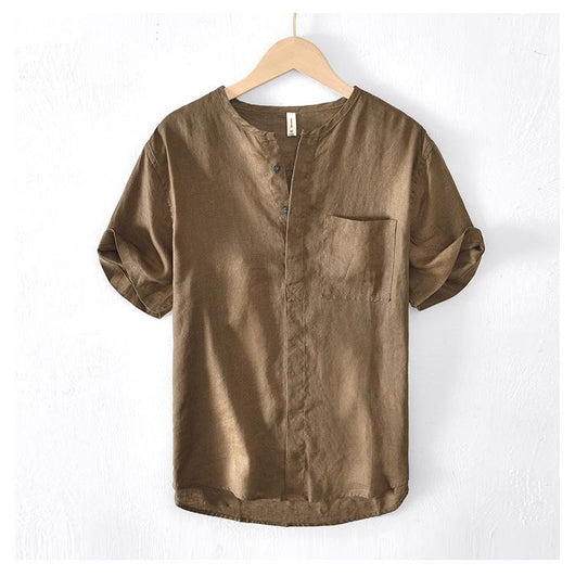 Camisa de Lino Manga Corta para Hombre - Image 20