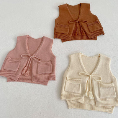 Chaleco Cardigan Tejido para Niños con Borlas - Image 24