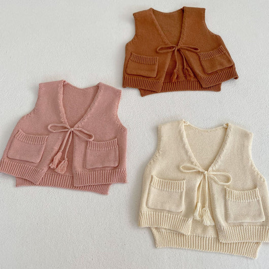 Chaleco Cardigan Tejido para Niños con Borlas - Image 24