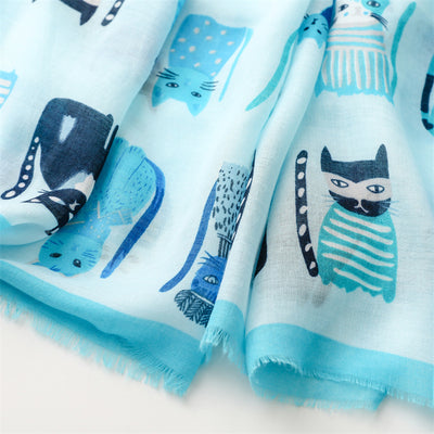 Pañuelo de Seda Estampado Paraíso Gatitos Adorables - Image 14