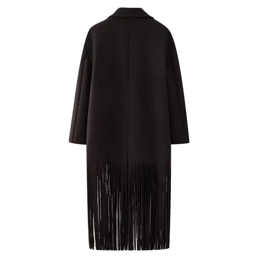 Abrigo de Lana con Flecos para Mujer - Estilo Urbano - Image 16