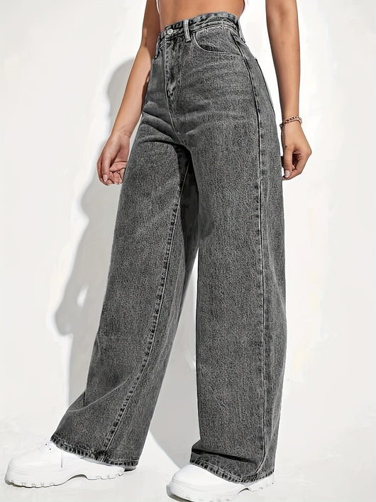 Jeans Sueltos Desteñidos Estilo Retro Casual Versátil - Image 20