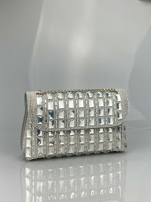 Clutch de Cristal Brillante con Cadena de Strass - Image 22