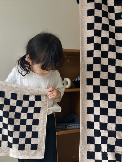 Toallas de Algodón Peinado Tejidas con Diseño Cuadrícula Padre e Hijo - Image 26