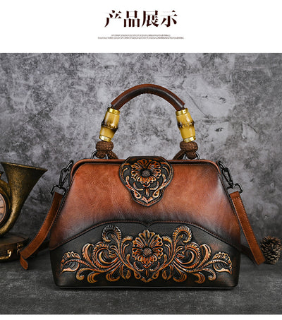 Bolso Crossbody de Cuero con Grabado Retro y Cierre Magnético - Image 21
