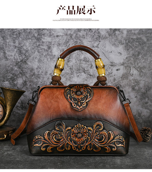 Bolso Crossbody de Cuero con Grabado Retro y Cierre Magnético - Image 21