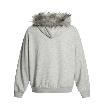 Suéter Cardigan con Cuello de Piel y Cierre de Cremallera - Image 26