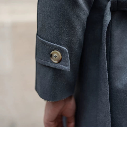 Abrigo Trench de Lana Sencillo Elegancia Atemporal - Image 31