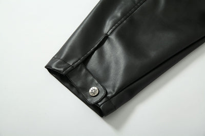 Chaqueta de Cuero Estilo Retro Americano con Detalles de Tartán - Image 20