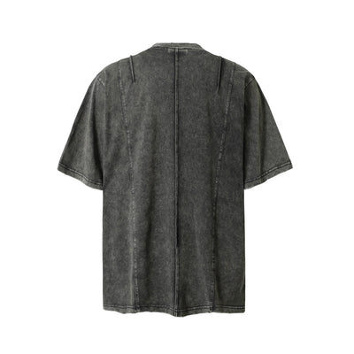 Playera Retro de Trabajo con Bolsillos Decorativos y Efecto Desgastado - Image 26
