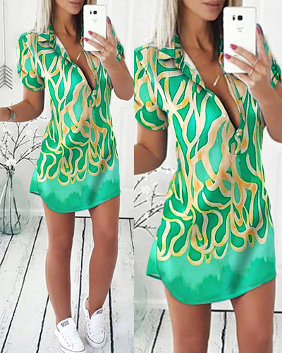 Vestido Camisero con Estampado de Solapa para Mujer - Image 7