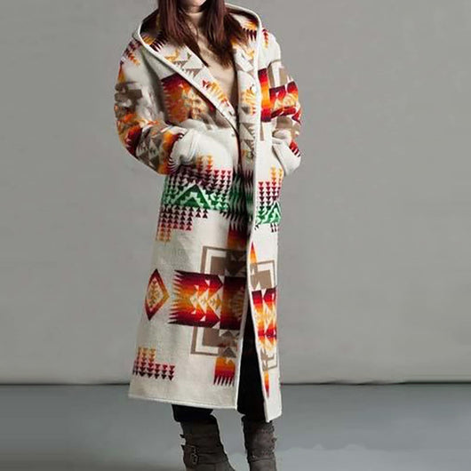 Abrigo Largo Estampado con Bolsillos para Mujer - Image 19