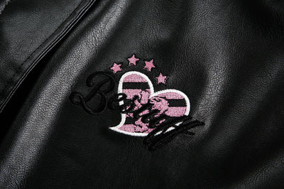Chaqueta de Solapa Negra con Encaje y Bordado Love Number para Mujer - Image 14