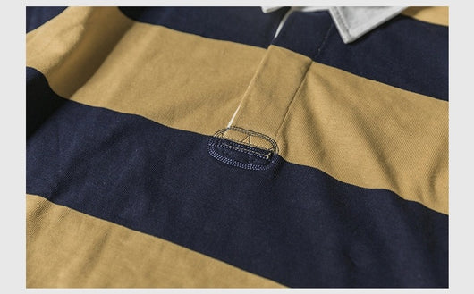 Polo Retro de Manga Larga con Rayas - Camiseta Clásica para Hombre - Image 36