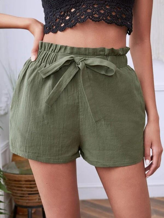 Shorts Casuales Cintura Media con Moño para Mujer - Image 10