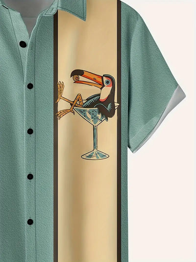 Camisa Hawaiana de Rayas con Cierre de Hebilla para Hombre - Image 16