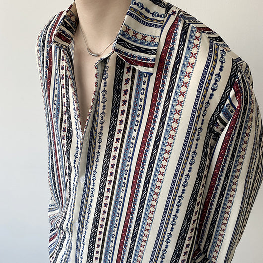 Camisa Retro Europea de Manga Larga para Vacaciones - Image 25