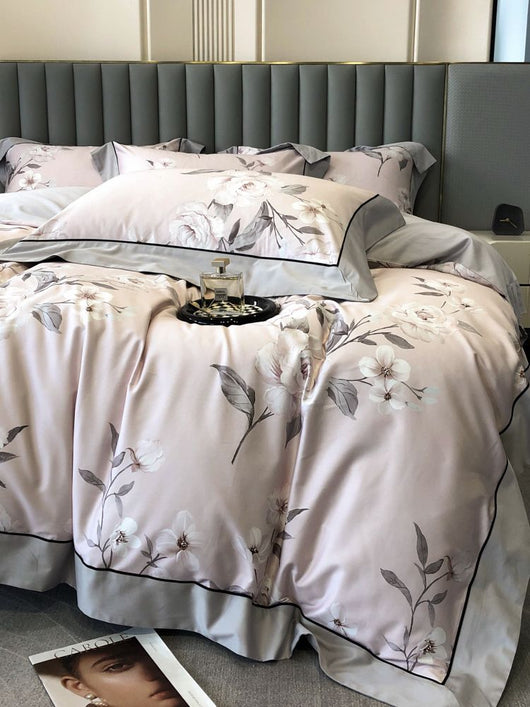 Juego de Cama de Algodón Premium Estilo Campestre con Flores Digitales - Image 36