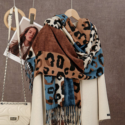 Bufanda Duplex de Cachemira Suave con Estampado Reversible - Image 16