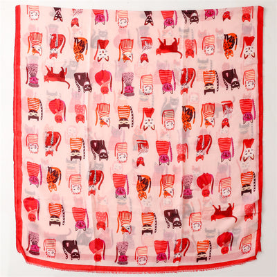 Pañuelo de Seda Estampado Paraíso Gatitos Adorables - Image 26