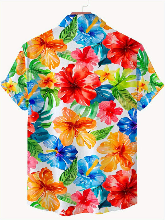 Camisa Manga Corta Hombre Estampado Floral 3D - Image 29