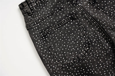 Pantalones Jeans Rectos Anchos con Detalles de Strass - Diseño Casual Moderno - Image 36