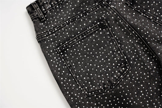 Pantalones Jeans Rectos Anchos con Detalles de Strass - Diseño Casual Moderno - Image 36