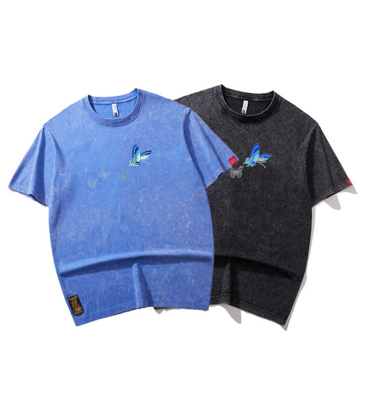 Playera Cuello Redondo Manga Corta con Bordado de Mariposa para Hombre - Image 13