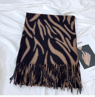Pashmina Estampada con Rayas y Borlas - Lujo y Calidez - Image 20