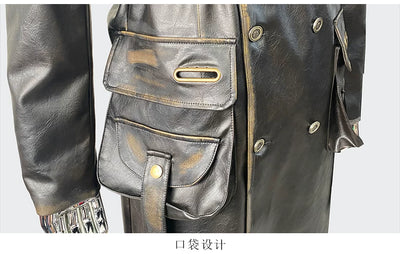 Chaqueta de Cuero para Motociclista Talla Grande - Image 30