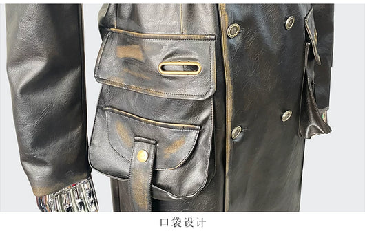 Chaqueta de Cuero para Motociclista Talla Grande - Image 30