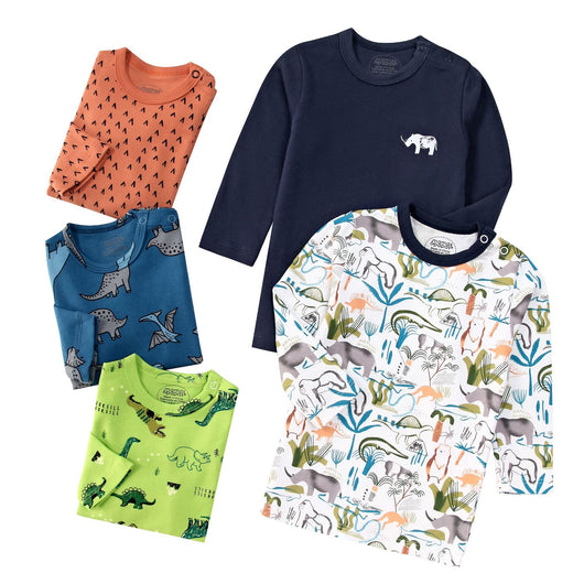 Pack de 5 Camisetas Infantiles Manga Larga Estampado Otoño Multicolor - Image 55