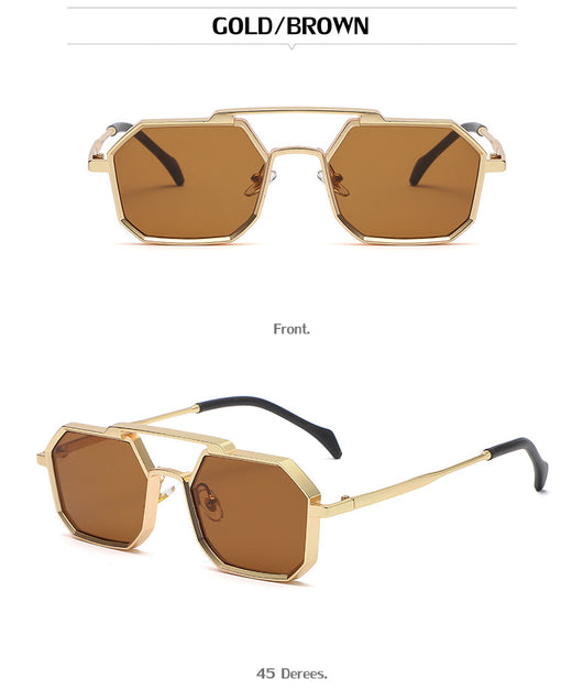 Gafas de Sol Steampunk Marco Poligonal Compacto - Image 25
