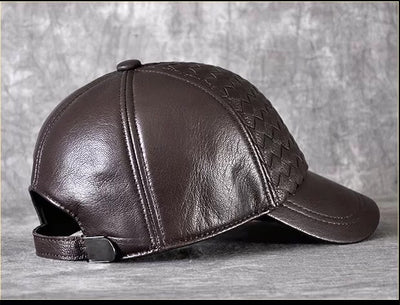 Gorra de Beisbol Invierno Cuero Genuino Piel de Cabra para Hombre - Image 13