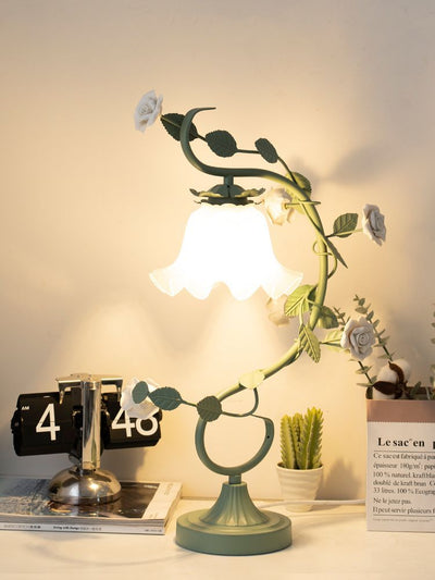 Lámpara de Mesita Retro con Flores Idílicas para Dormitorio - Image 22
