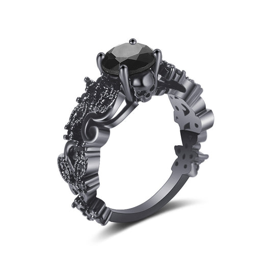 Anillo Punk Chapado en Oro Negro con Circón Negro Incrustado - Image 17