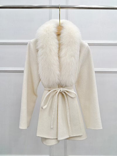 Abrigo Reversible de Cashmere y Piel de Zorro Midi para Invierno - Image 21