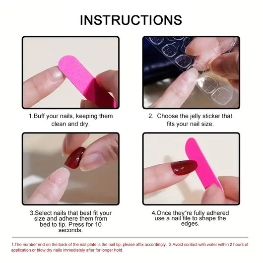 Pegatinas de Uñas Removibles Blanco Lechoso con Acabado Rojo - Diseño Elegante sin Daño - Image 12